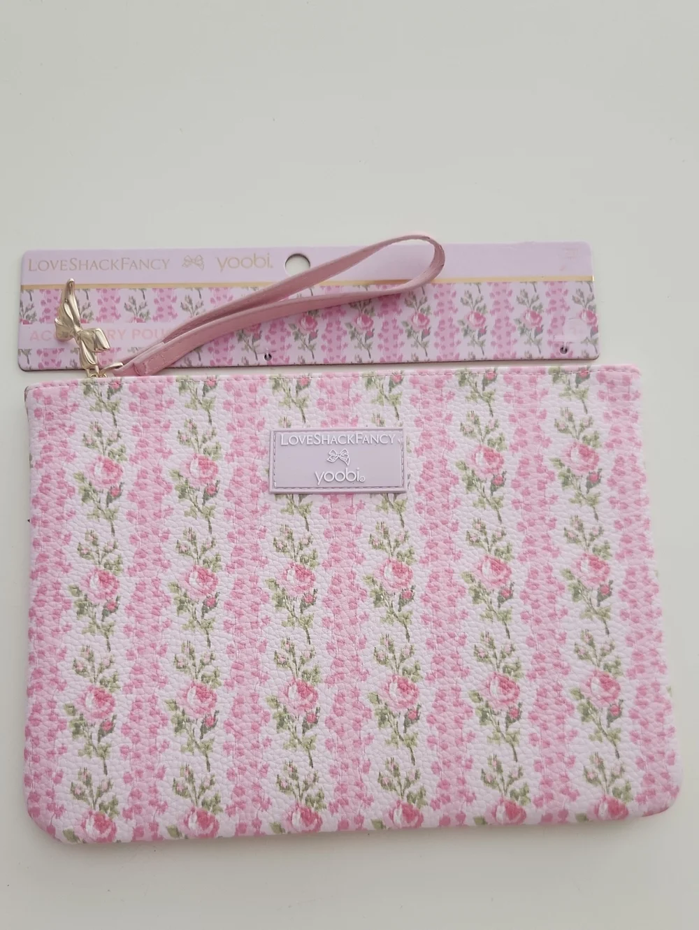 LoveShackFancy X Yoobi X Target Accessory Pouch Blue Pink Rose New With Tags